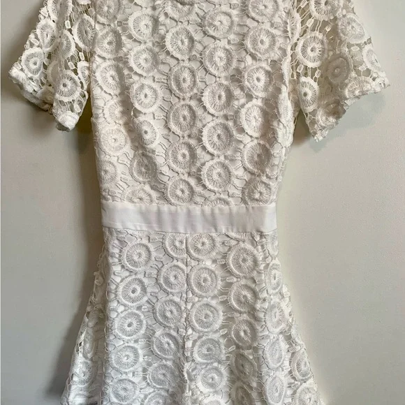 White Lace Romper coastal cowgirl beach chic NWT backless XS Oh My Love Summer - Picture 9 of 13